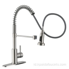 Faucet dapur nikel sikat faucet tarik ke bawah